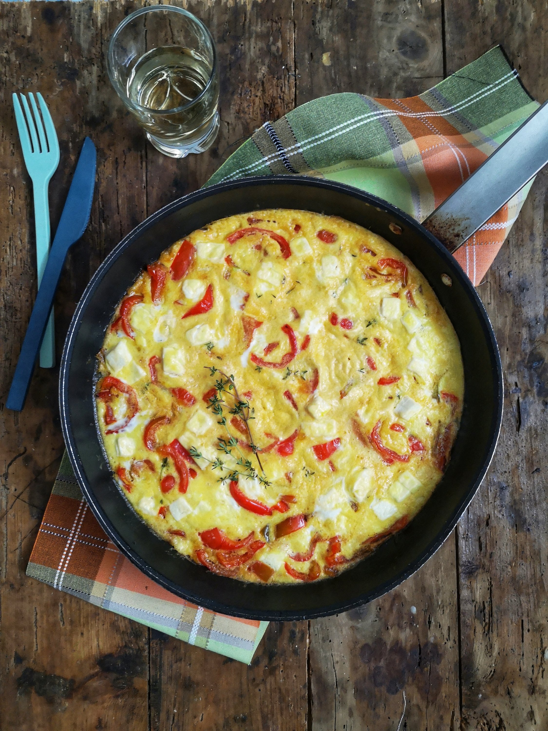 Frittata con feta e peperoni di Una Cucina a Pois