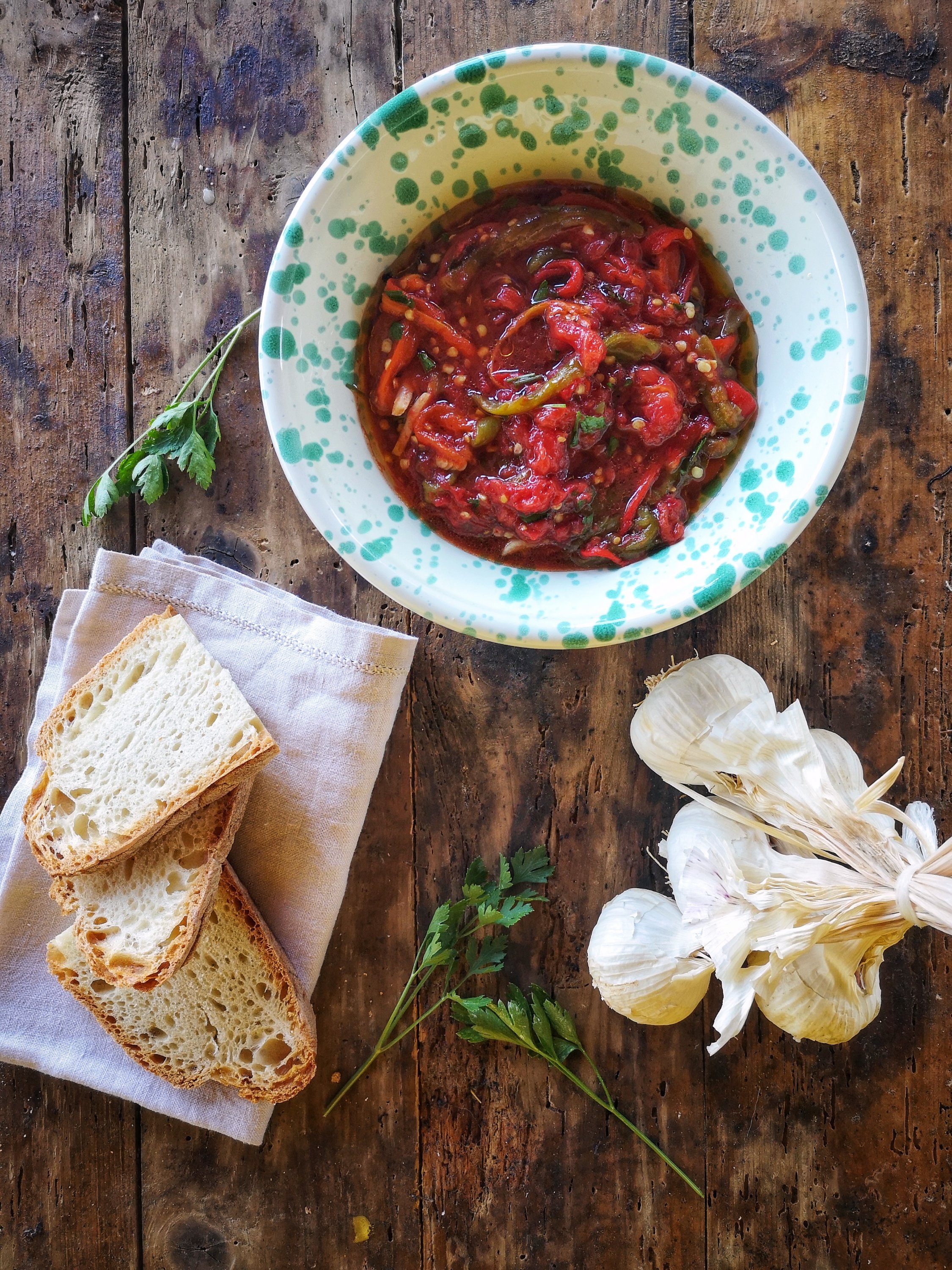 peperoni con pomodori arrosto