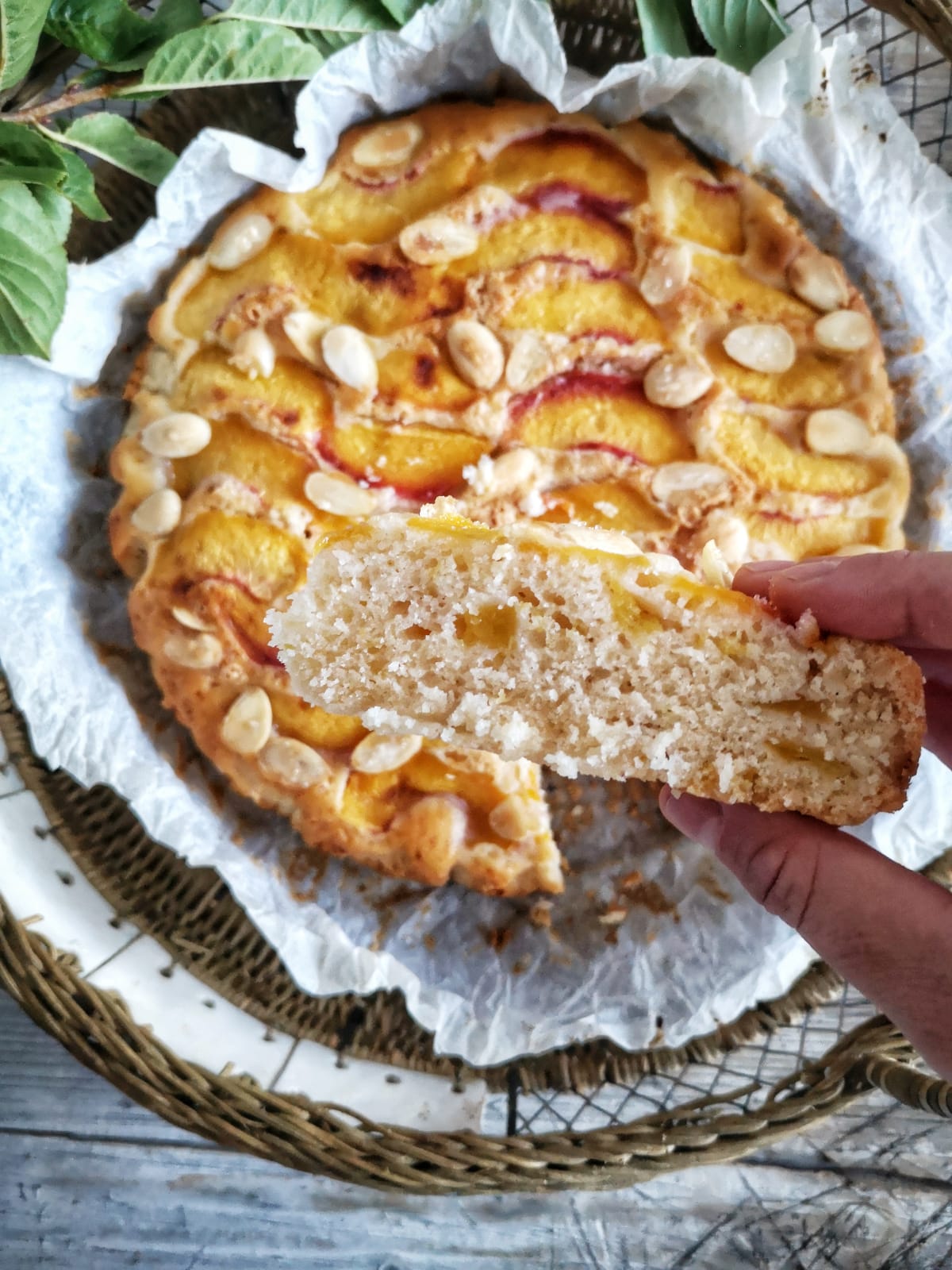Torta soffice alle pesche